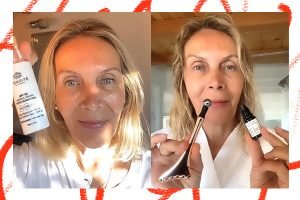 odacite founder valerie grandbury holding up odacite products to the camera, she is fresh faced and has the sun light hitting her